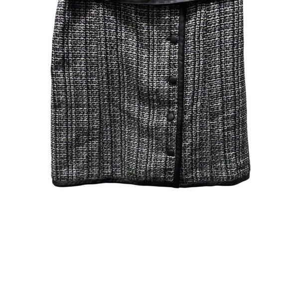 Maeve By Anthropologie Tweed Belted Mini Dress Size 12 Black & White Sleeveless - Picture 8 of 11